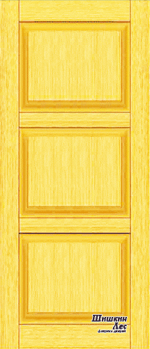 Дверь АЛЕКСАНДРИЯ. Разделена на три равномерных филёнки.