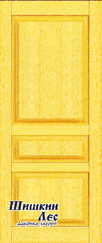 Дверь НЕВА. Разделена на три филёнки разного размера.