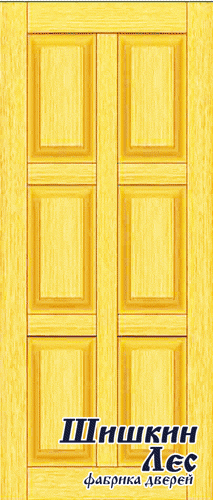 Дверь ВЛАДИМИР. Разделена на шесть равных филёнок.